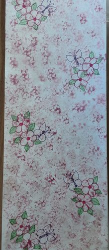 Janet S. Summer wallpaper, watercolour shimmer & pearlescent paints & watercolour pens.
